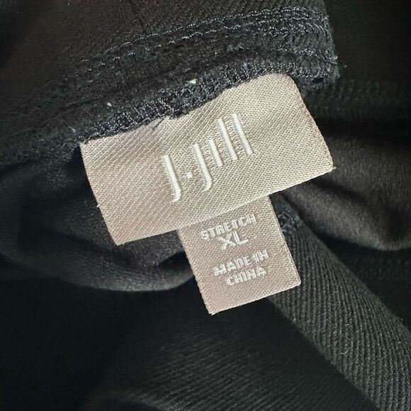 J. Jill Black Ponte Pull on Pants Zip Ankle Hem Skinny Taper Stretch  Size XL - Picture 7 of 9